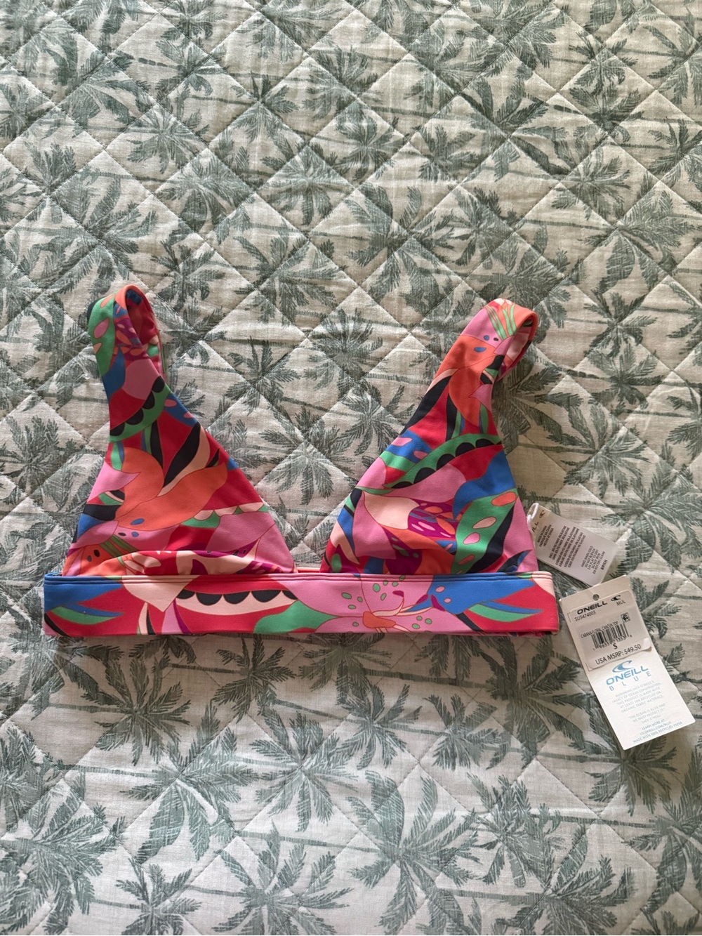 O'Neill' Tropical Pink Floral Swim Top